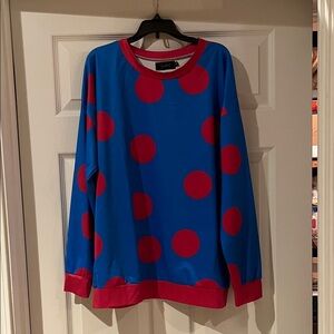Patty Mayonnaise Blue and Red Polka Dot Sweater Costume